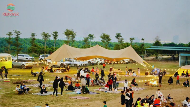 Cắm trại Đảo Sông Hồng – Trải nghiệm camping ven sông giữa Hà Nội